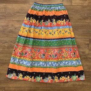 Country Suburbans Sz 6 Long Maxi Floral Cottagecore Festival Skirt Elastic Waist